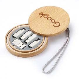 Eco-Friendly Round Bamboo Urban Survival Card Cable