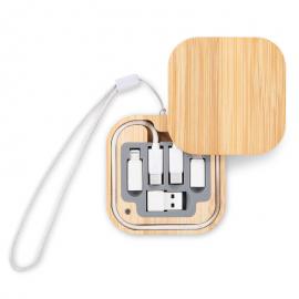 Eco-Friendly Square Bamboo Urban Survival Card Cable