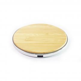 Aluminum Base Bamboo Wireless Charger with Breathing Light