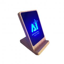 Wooden Vertical Fast Wireless Charger & Phone Stand